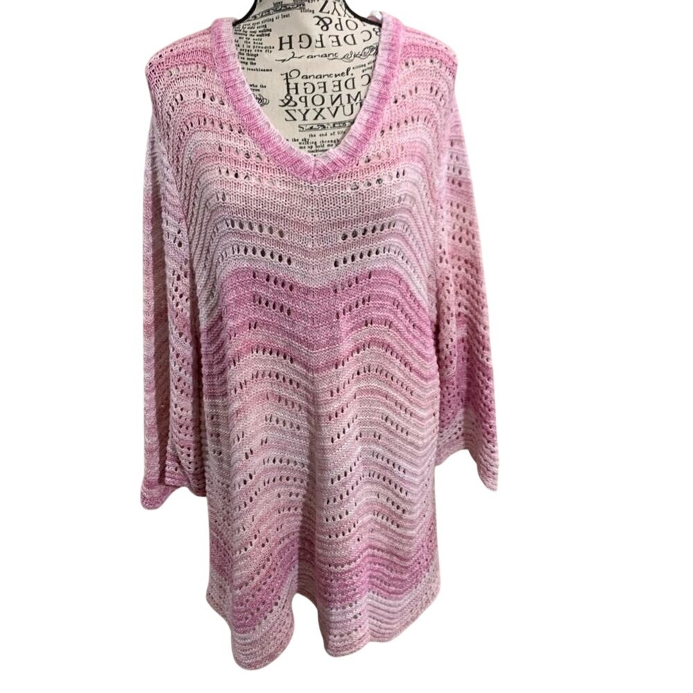 Lane Bryant pink white sweater plus size 18‎ 20